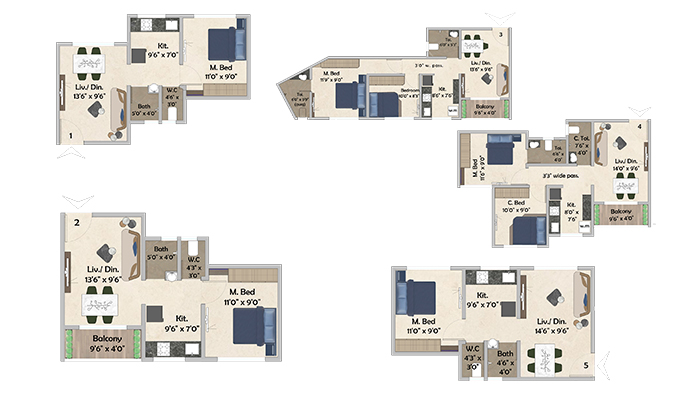 ishita flat unit plan 2 vijay properties