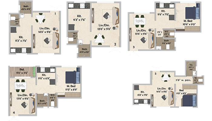 viaan flat unit plan 2 vijay properties