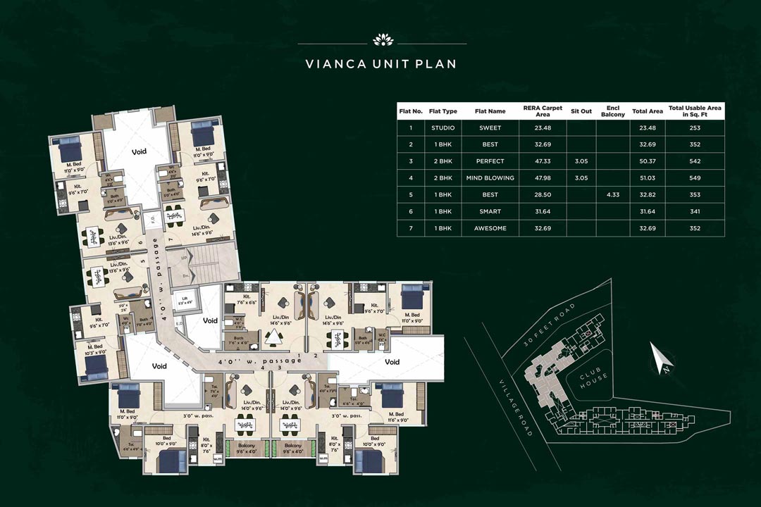 vianca flat unit plan vijay properties